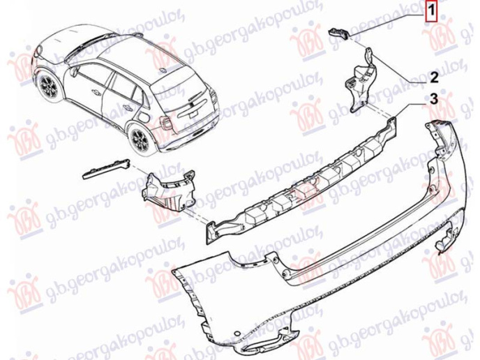 Nosač stražnjeg branika plastični (O)