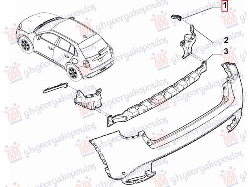 Nosač stražnjeg branika plastični (O)