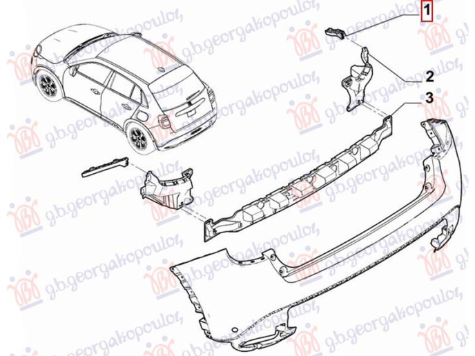 Nosač stražnjeg branika plastični (O)
