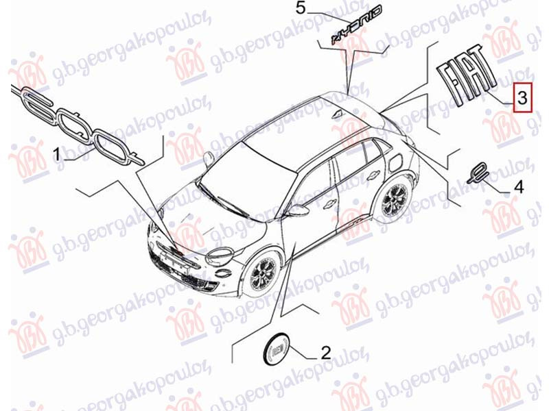 Stražnji znak (FIAT) (O)