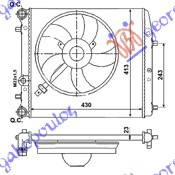 HLADNJAK MOTORA SVI MODELI -A/C (43x41) (S VENTILATOROM