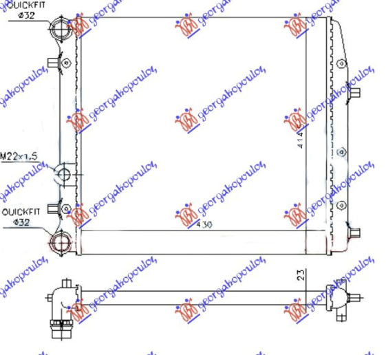 HLADNJAK MOTORA SVI MODELI -A/C (43x41) (S VENTILATOROM)