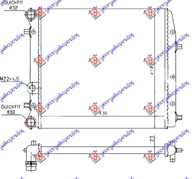 hladnjak svi modeli. -klime (43x41)bez ventilatora) (VALEO CLASSIC)