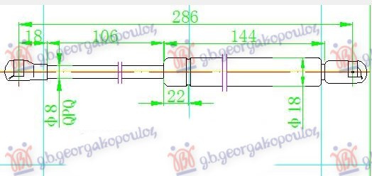 AMORTIZER GEPEK VRATA (287L-600N)