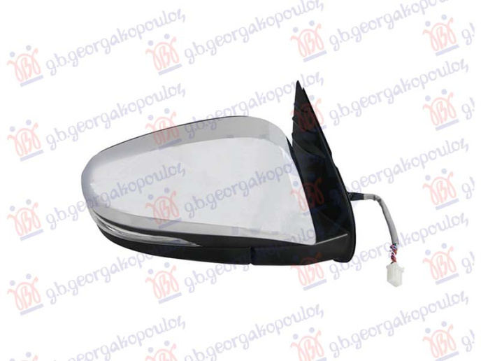 Električni sklopivi kromirani retrovizor (SA SVJETLOM) (A KVALITETA) (KONVEKSNO STAKLO)