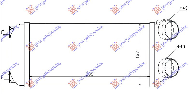 INTERCOOLER 1.6/2.0 HDi DIESEL (300x155x80)